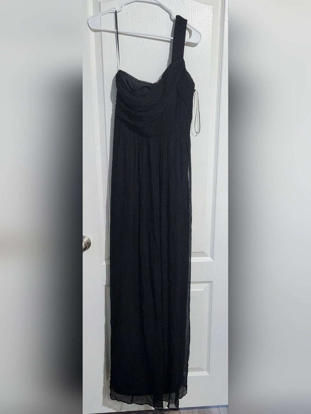 J. Crew One-Shoulder Black Maxi Skirt